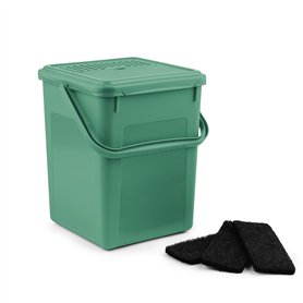 Rotho Poubelle à Compost Bio 9 l avec Filtre à Charbon Actif dans Le Couvercle et Autres filtres de Rechange