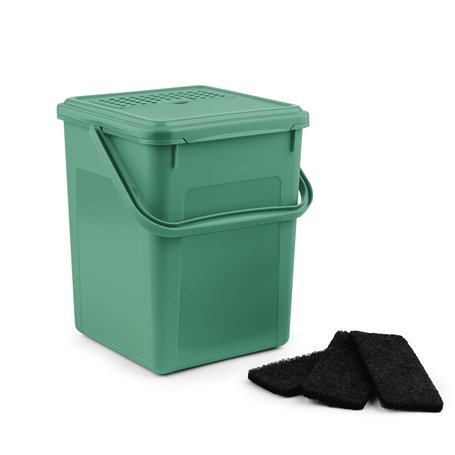 Rotho Poubelle à Compost Bio 9 l avec Filtre à Charbon Actif dans Le Couvercle et Autres filtres de Rechange
