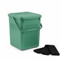 Rotho Poubelle à Compost Bio 9 l avec Filtre à Charbon Actif dans Le Couvercle et Autres filtres de Rechange