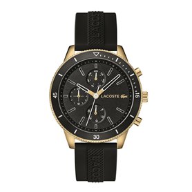 Lacoste Montre Analogique Multifunction à Quartz pour Homme avec Bracelet en Silicone Noir - 2010994
