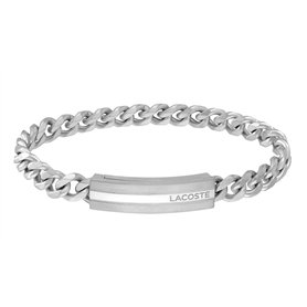 Lacoste Bracelet en Chaîne pour Homme Collection ADVENTURER en Acier Inoxydable avec une Plaque Gravée - 2040091