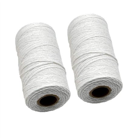 Uqezagpa Tapis tissé à la main en fil de coton Blanc 1 mm