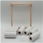 Uqezagpa Tapis tissé à la main en fil de coton Blanc 1 mm