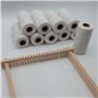 Uqezagpa Tapis tissé à la main en fil de coton Blanc 1 mm