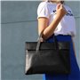 BACCINI Sac bandoulière Ordinateur VITO | Compartiment 15" Laptop Cuir véritable | Mallette Noir | Pochette d'ordinateur Portabl