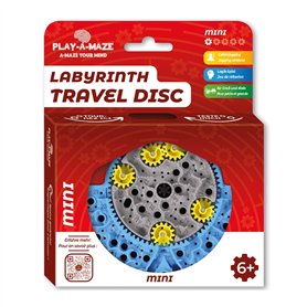 Play-a-Maze 3115276 - Puzzle de Labyrinthe à Billes - Mini Disque de Voyage - Jeu de Patience 3D avec Engrenages - Jeu de Voyage