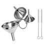 TwhqxjCN Lot de 3 entonnoirs de cuisine en acier inoxydable avec 2 brosses de nettoyage