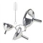 TwhqxjCN Lot de 3 entonnoirs de cuisine en acier inoxydable avec 2 brosses de nettoyage, pour bouteilles ou conteneurs pour tran