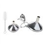 TwhqxjCN Lot de 3 entonnoirs de cuisine en acier inoxydable avec 2 brosses de nettoyage, pour bouteilles ou conteneurs pour tran