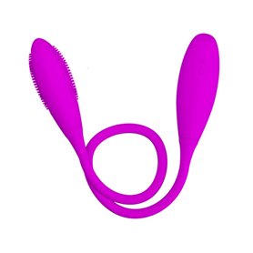 Couple vibrateur 7 modes à double gode vibrateur en silicone imperméable soutient gode à double extrémité pour couples clitoris