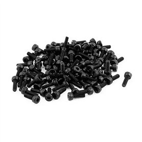 TULDYS 100 pièces Noir M2 X 6mm en Acier allié Boulon Hexagonal à tête Creuse vis à métaux