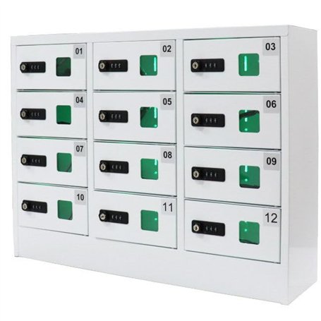 Casier en acier pour téléphone portable à 12 emplacements sécurisé et pratique avec mini-armoire de station de chargement et ser