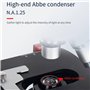 Microscope binoculaire, oculaires WF16X, grossissement 64X-1600X, source de lumière LED réglable, oculaires ultra grand angle à 