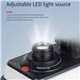 Microscope binoculaire, oculaires WF16X, grossissement 64X-1600X, source de lumière LED réglable, oculaires ultra grand angle à 