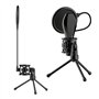 Support antichoc pour microphone et pare-brise avec trépied réglable en hauteur pour discours enregistré et chant largement util