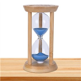 Timer de Sable avec Bois de Sable Bleu et Structure en Verre de 5 Minutes avec Une minuterie de sablier à l'échelle de Temps pou