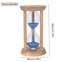 Timer de Sable avec Bois de Sable Bleu et Structure en Verre de 5 Minutes avec Une minuterie de sablier à l'échelle de Temps pou