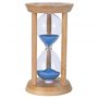 Timer de Sable avec Bois de Sable Bleu et Structure en Verre de 5 Minutes avec Une minuterie de sablier à l'échelle de Temps pou