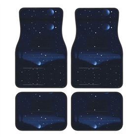 Lot de 4 tapis de sol universels bleu foncé avec dos en caoutchouc