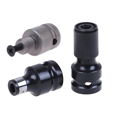 HVLVTAKANF Adaptateur de mandrin de perçage 3 pièces for vis 1/2quot;Carré for 1/4quot;Convertisseur d'adaptateur for Douille he