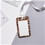 Porte-badge vertical avec cordon de serrage étanche pour carte d'identité avec bouchon en liège