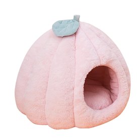 SMELEYOU Cat Igloo Lits et canapé Cat Cat Maison de Chat Pumpkin Kennel intérieur avec Coussin détachable lit Chaton pour Animau