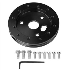 Nikou Hub Spacer Pad Polished Steering Wheel to Grant 3 Hole 0.5in High Precision Stable Universal for 6 Hole Adapter(Noir)