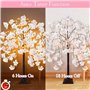 Arbre de cerisier en fleurs avec lumières LED, arbre lumineux artificiel avec 8 modes d'éclairage, arbre rose lumineux avec faus