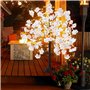 Arbre de cerisier en fleurs avec lumières LED, arbre lumineux artificiel avec 8 modes d'éclairage, arbre rose lumineux avec faus