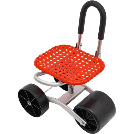 HUGDSB Chariot de Jardin à roulettes avec siège de Travail à 3 Roues