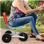 HUGDSB Chariot de Jardin à roulettes avec siège de Travail à 3 Roues, Tabouret de Jardin d'extérieur avec Dossier Pliable et Hau