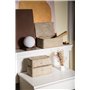 YSGLIFE Panier de Rangement Rectangulaire Tissé à la Main avec Couvercle, Boîte Naturelle pour étagères à Livres, Organisateur d