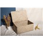 YSGLIFE Panier de Rangement Rectangulaire Tissé à la Main avec Couvercle, Boîte Naturelle pour étagères à Livres, Organisateur d