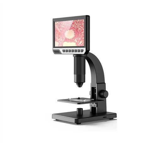 QBREZA Microscope Optique Écran IPS Haute définition de 7 Pouces Grand écran Double Source de lumière LED Microscope numérique 2