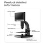 QBREZA Microscope Optique Écran IPS Haute définition de 7 Pouces Grand écran Double Source de lumière LED Microscope numérique 2