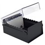 Acrimet Boîte à Fiches Organisateur 4'' x 6’', Base en Métal Robuste (Index AZ et un Séparateur Plastique Inclus) (Base Noire av