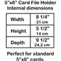 Acrimet Boîte à Fiches Organisateur 5'' x 8’', Base en Métal Robuste (Index AZ et un Séparateur Plastique Inclus) (Base Blanc av