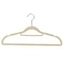 Cintres en Velours - Lot de 10, Noir, Beige ou Gris - Antidérapant - Crochet Pivotant - Cintres pour Costumes Ivoire