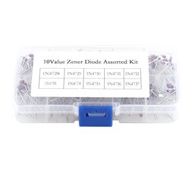 Kit d'assortiment de Diode Zener Complet avec 200pcs 10 Ensembles de Valeurs et Boîte de Stockage Pratique Idéale pour les Profe
