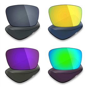 Mryok Lot de 4 paires de verres polarisés de rechange pour lunettes de soleil Oakley Fuel Cell – Noir IR/or 24 carats/violet pla