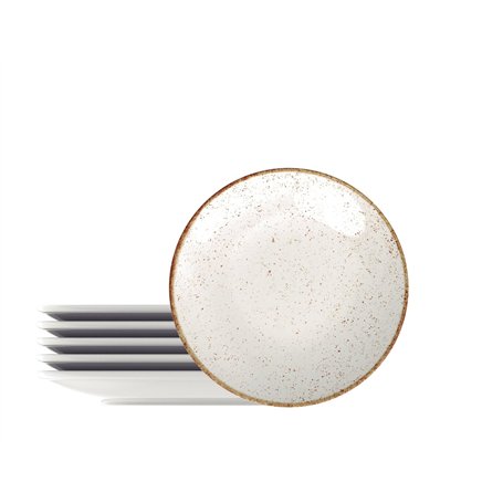 Tramontina - Assiette à pain ronde décorée porcelaine 16 cm Rustico.