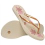 Havaianas Femmes Slim Organic Tongues, Biege, 4.5 US