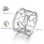 Lotus Fun S925 Bague pour femme en argent sterling avec découpe en papier oriental, bague ouverte faite à la main pour femme et 
