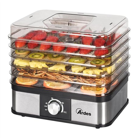 ARDES - AR1K15 Déshydrateur Alimentaire pour Fruits Légumes Champignons Déshydratation Rapide - 5 Clayettes Lavables