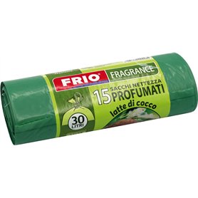 FRIO Lot de 15 Sacs Poubelle 30 Litres au Parfum de LAIT DE NOIX DE COCO