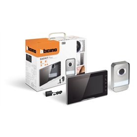 Bticino 318913 Easykit Plus Vidéophone monofamilial Plug-In 2 fils avec: 1 bouton extérieur avec sonnette et caméra