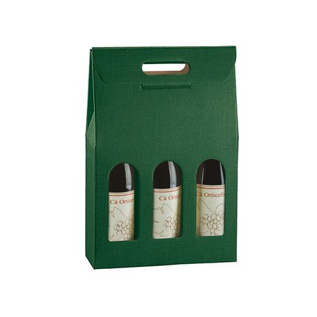 Lot de 5 boîtes pour 3 bouteilles de vin verticales modèle bordelais