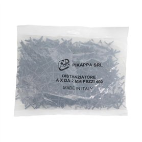 Pikappa 650 entretoises en croix de 2 mm pour carreaux et revêtements Couleur grise. Sac de 500 pièces