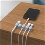 Electraline 71707 Pack de 5 clips de câble magnétiques avec bande métallique adhésive incluse, organiseur de bureau pour câbles 