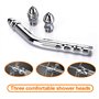 Enema Shower Douche Pomme de douche en aluminium pour le nettoyage du côlon avec 7 trous (3 têtes et un tube à essai)…
